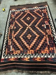 Vintage handmade wool kilim rug 6’4”x4’1” ft