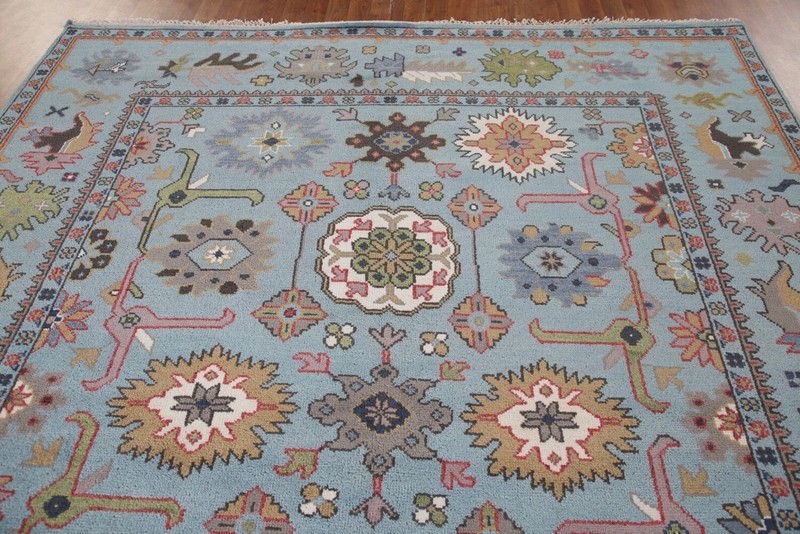 Vintage Turkish Oushak Rug, Beige 9X12 ft, Handmade Wool, Bohemian Anatolian gallery