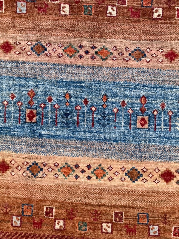Handmade Wool Area Rug, 4x6 Blue & Red Rug, Oriental Rug gallery