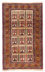 Vintage 2’9″ x 4’5″ Traditional Hand Knotted Vegetable Dye Wool Area Rug