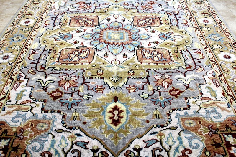 9X12 MASTERPIECE MINT HAND KNOTTED VEGETABLE DYE HERIZZ SERAPI WOOL TURKISH RUG gallery