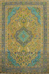 Vintage Floral Traditional Gold Wool Area Rug 8×11 Living Room Handmade Carpet