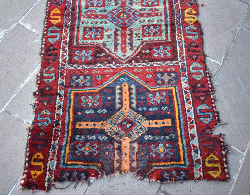 Antique Turkish Rug 39'' x 120'' Collectors Item Fragment Rug Sarkisla Wall Rug gallery