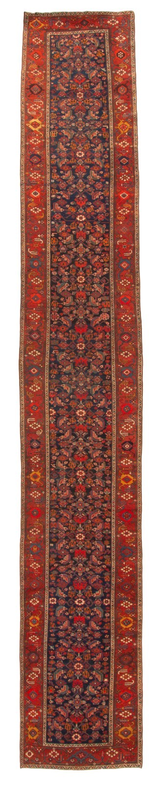 Vintage Circa 1920 Red Hand Knotted Oriental Runner Rug 3'2 X 19'11 E25345 gallery