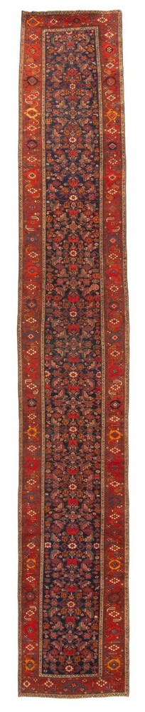 Vintage Circa 1920 Red Hand Knotted Oriental Runner Rug 3'2 X 19'11 E25345
