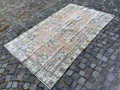 VINTAGE LARGE RUG, HANDMADE WOOL RUG, BOHEMIAN RUG, CARPET | 5,1 x 8,4 ft