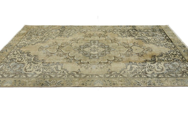 Hand-Knotted Distressed Oriental Rug 5'5X9'5 ft Muted Traditional Floral Carpet gallery