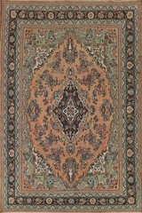 Vintage Wool Handmade Area Rug Rust Traditional Floral Classic Carpet 7×10