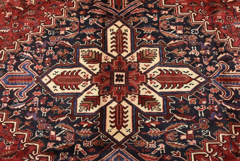 Vintage Tribal Rug 8’5” x 10’10” Red Wool Traditional Hand-Knotted Carpet gallery