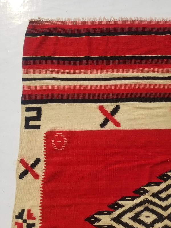 Vintage Traditional Handmade Turkish Wool Multi Kilim 6.7x5.5ft gallery