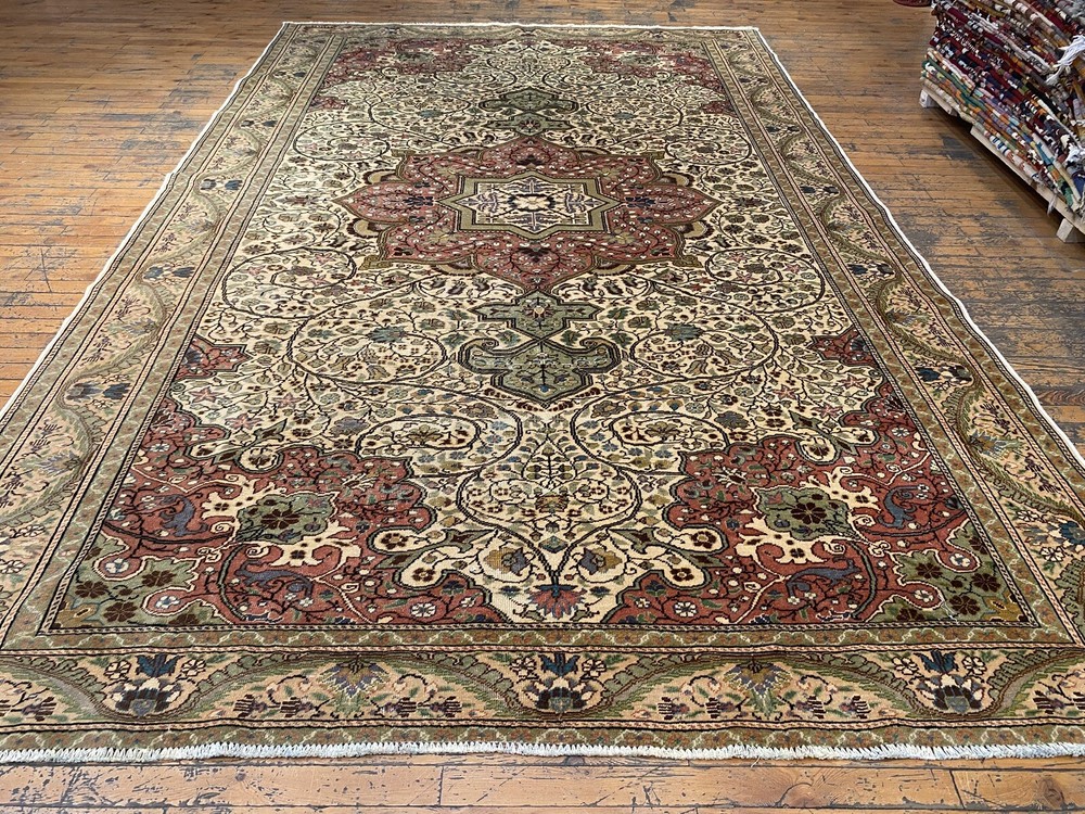 Vintage 1960-1970's Turkish Bunyan Rug 6’5”x10’ Handmade Area Rug