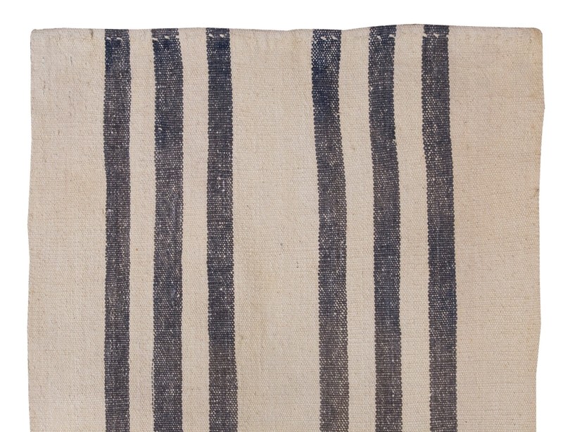 Goat Hair Turkish Striped Kilim Runner,Vintage Minimal Kilim,2'6 x 17'11 ft gallery