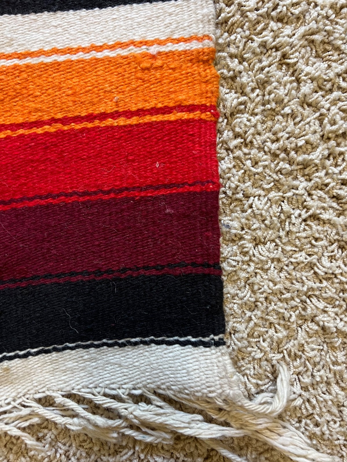 Vintage Handwoven Southwestern Yei Style Wool Rug – 7’ x 4’ gallery