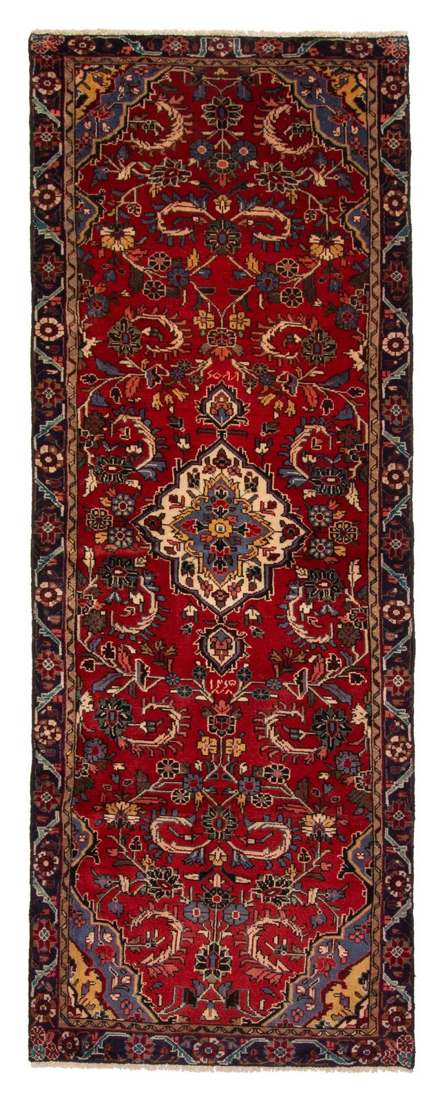 3'5" x 9'3" Vintage Hand-knotted Runner Rug Traditional Oriental Wool Carpet gallery