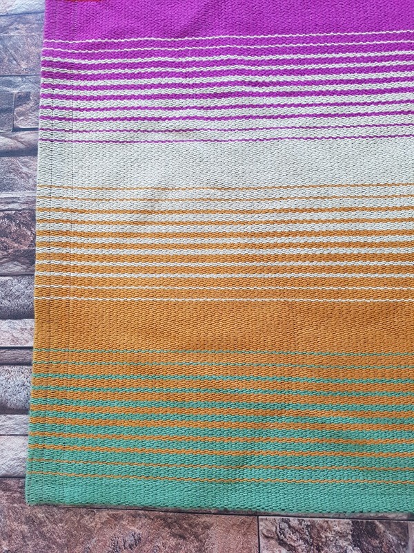 Vintage Handmade Traditional Mexican Colorful Kilim Floor Rug Carpet 195x129 cm gallery