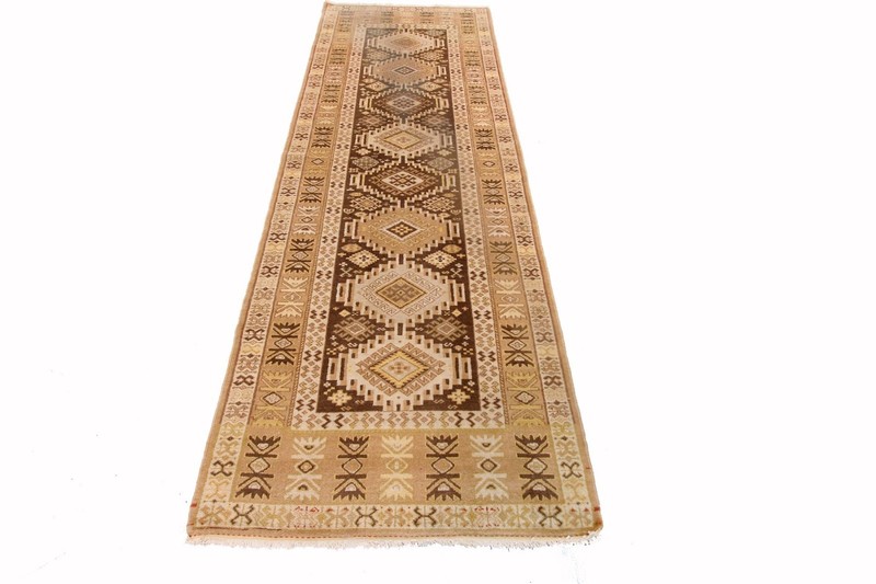 4X10 Antique Caucasian Shirvan Runner Rare Geometric Rug 99cm x 287cm C.1930 gallery