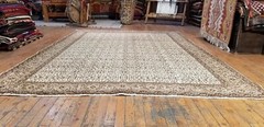 Bohomein Cr1930-1939s Antique Wool Pile Floral Patterned Bunyan Rug 6’5″×9’3″