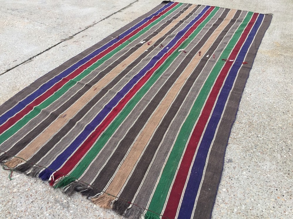 Vintage Turkish Kilim Kelim Rug 360x170cm shabby chic wool, country home, boho