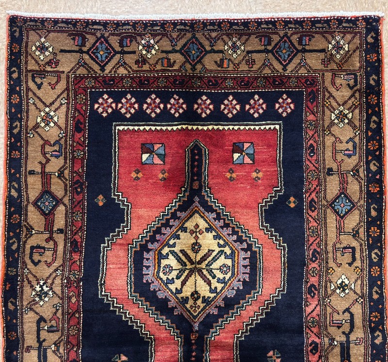 Vintage Hamedan Tribal Rug 5x8 Hand Knotted Wool Oriental Area Carpet Navy Blue gallery