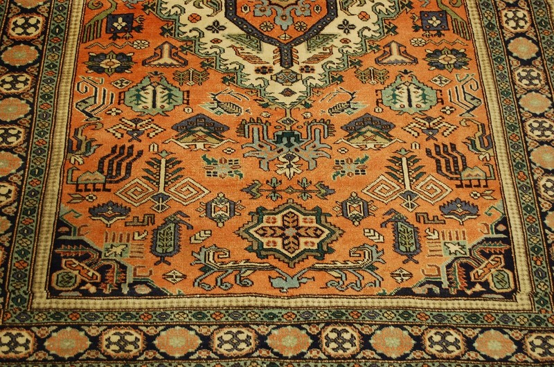 OLD,ANTIQUE CAUCASIAN UNUSUAL ANIMAL DESIGN KAZAK,SHIRVAN STYLE RUG 4'6" X 6'3" gallery