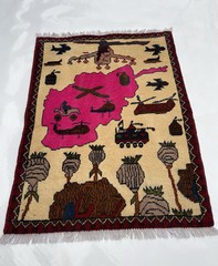 #326 Classic War rug Mini War Rug Afghan War Rug Handicrafts War Art 82×63 Cm