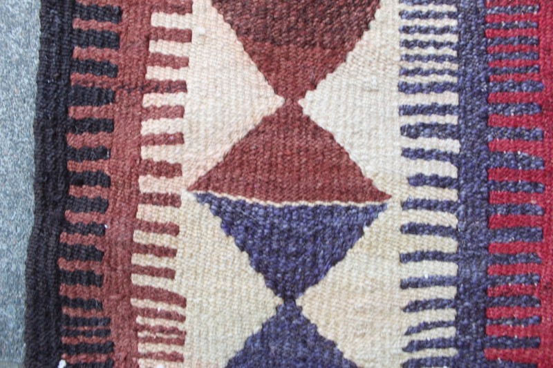 Vintage Traditional Hand Made Oriental Cotton Wool Red Large kilim 322x143cm gallery