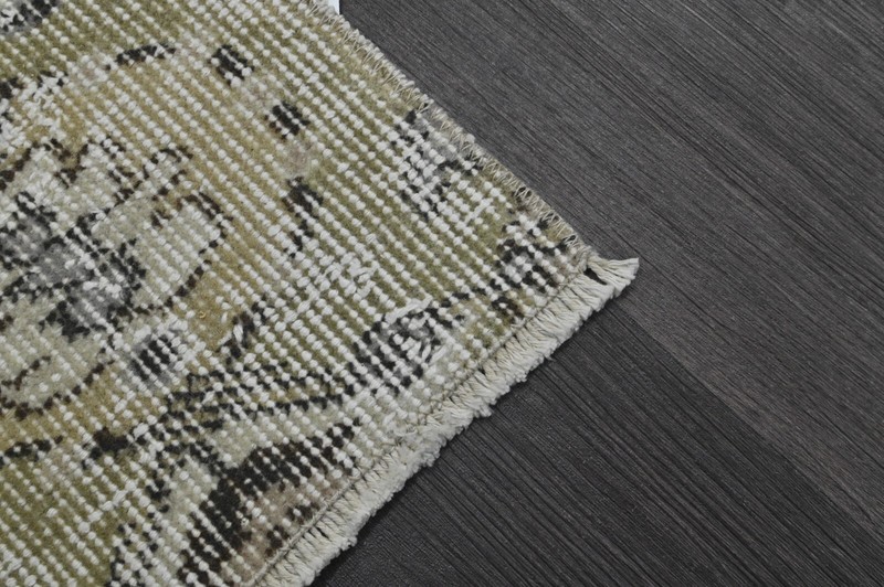 Vintage Turkish Runner Rug 2x8ft Wool Anatolian Handmade Hallway Oushak BEIGE gallery