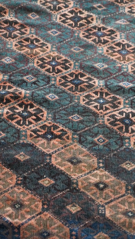 2'9" x 4'9" Antique Tribal Balouchh Hand Knotted Wool Green Amazing Rug gallery