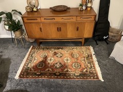 Vintage Turkish Carpet Rug wool Red mid century Retro hand knotted Kayseri