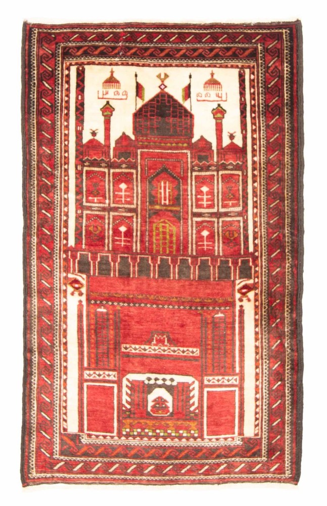 Vintage Hand-Knotted Area Rug 2'10" x 4'6" Traditional Wool Carpet