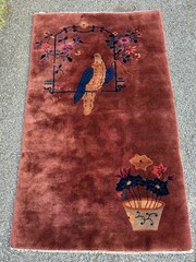 Circa 1920s ANTIQUE ART DECO CHINESE NICHOLS RUG 4.2×6.7 HEALTHY EVEN PILE