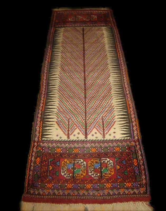 Antique Oriental Runner Rug Karajeh Vegetable Dye Hand Knotted 100% Wool 101x31. gallery