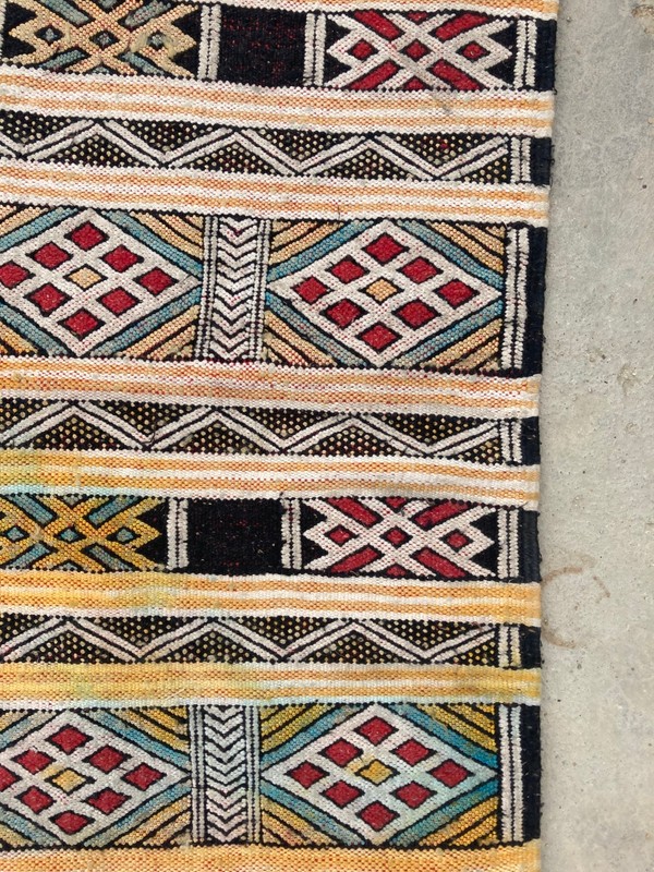 Vintage Traditional Handmade Beautiful Moroccan Kilim Floor Rug 116x50 cm gallery