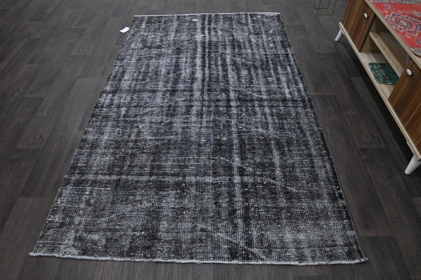 Oushak 5x8,Turkish Rug,vintage,anatolian,BLACK,kilim,Bohemian,handmade,wool gallery