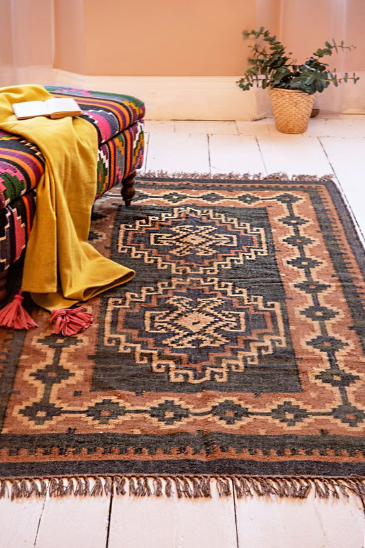 Rug Rectangle Wool Jute Area Runner Rug Hallway Rug Oriental Modern Rug Kilim gallery