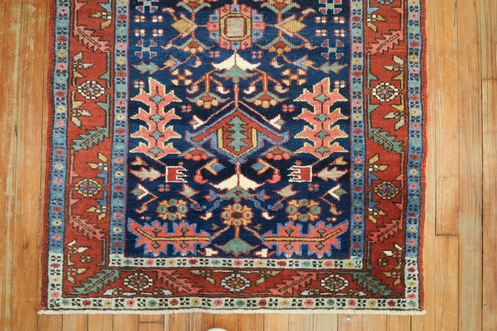 Antique Navy Karajeh Rug 3'x4'6''