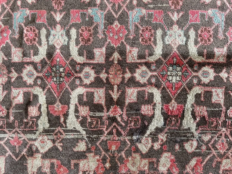 VINTAGE & CLEANED MAHAL RUG HAND MADE PERSIAN WOOL TRIBAL CARPET 8'6" X 4' gallery
