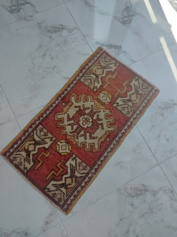 Antique Hand Woven Carpet Over 100 Years Old, Historical Artifact Rug, Entry Rug gallery