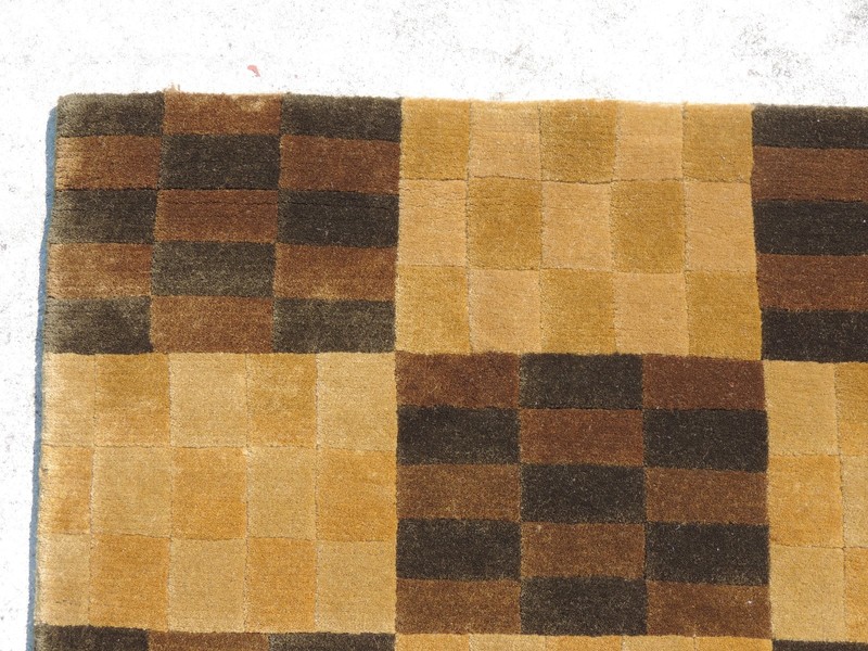 4x6ft. Handmade Checkered Wool Area Rug gallery