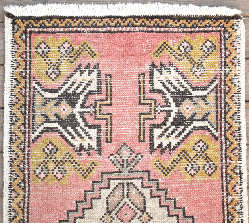 Turkish Carpet Hand Knotted 1x3 Size Doormat Chair Multi Color Rug 51x104cm gallery