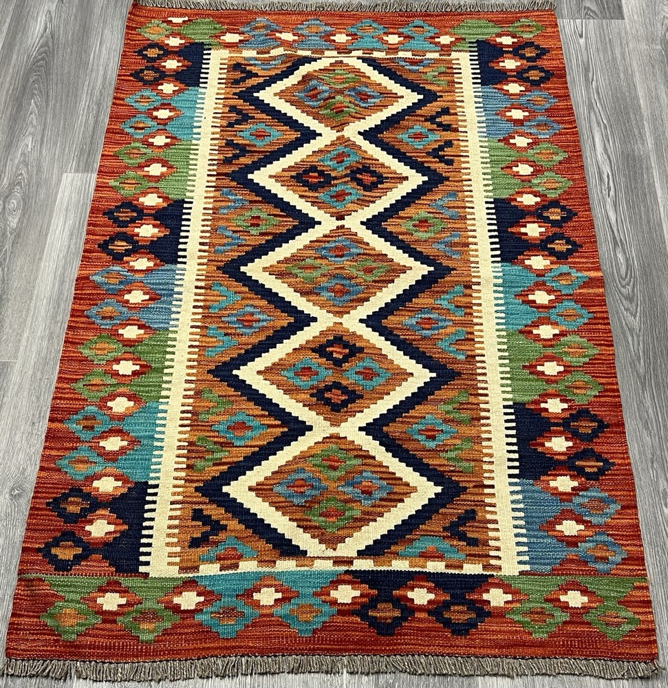 Vintage Kilim Traditional Hand Made Oriental Wool Kilim 5ftx3.2ft 147cmx99cm