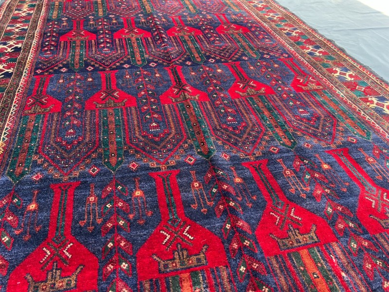 Vintage Afghan Rug 4.6x9.2 Ft – Hand Knotted Tribal Wool Hallway Runner Area Rug gallery