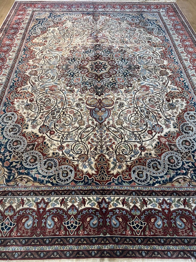 9x12 BREATHTAKING Silk MASTERPIECE 400 kps KNOTTED 0 SILK TABRIZZ TURKISH RUG