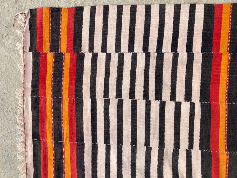 Vintage Handmade Turkish Striped Traditional Wool flatweave Kilim Rug 217x120 cm gallery