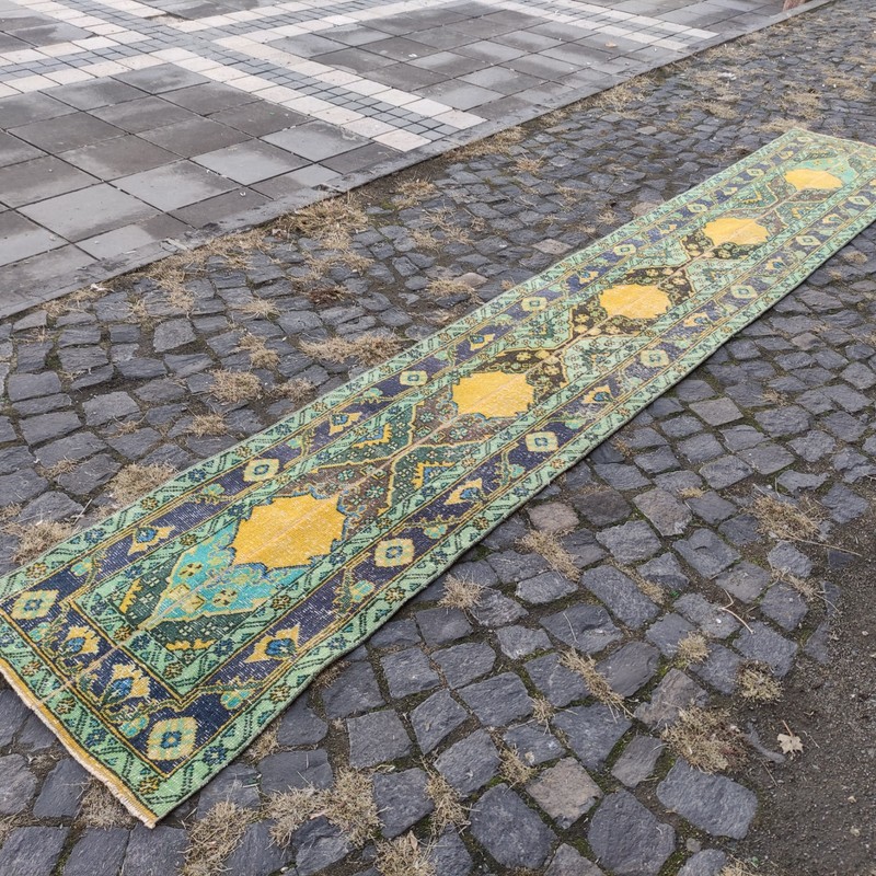 2x13 Turkish kitchen rug 2.17 x 13.16 ft Vintage Patchwork 66 x401 cm Runner Rug gallery