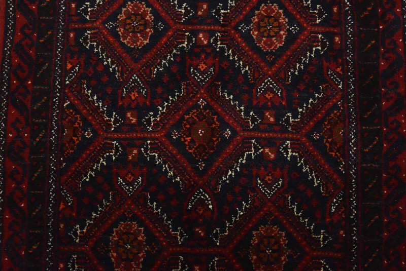 Baloch Runner 2'2'' x 11'6'' Blue Wool Vintage Tribal Hand-Knotted Oriental Rug gallery