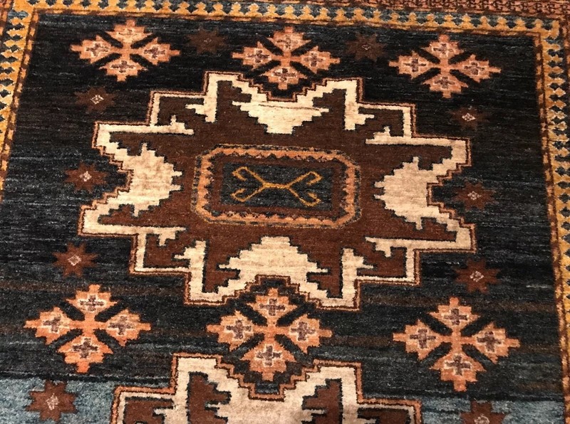 RUG, semi-antique, Beautiful Black, Tan, Ivory, Brown & Taupe gallery