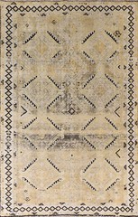 Antique Distressed Traditional Rug 5×8 Geometric Handmade Wool Tribal Carpet
