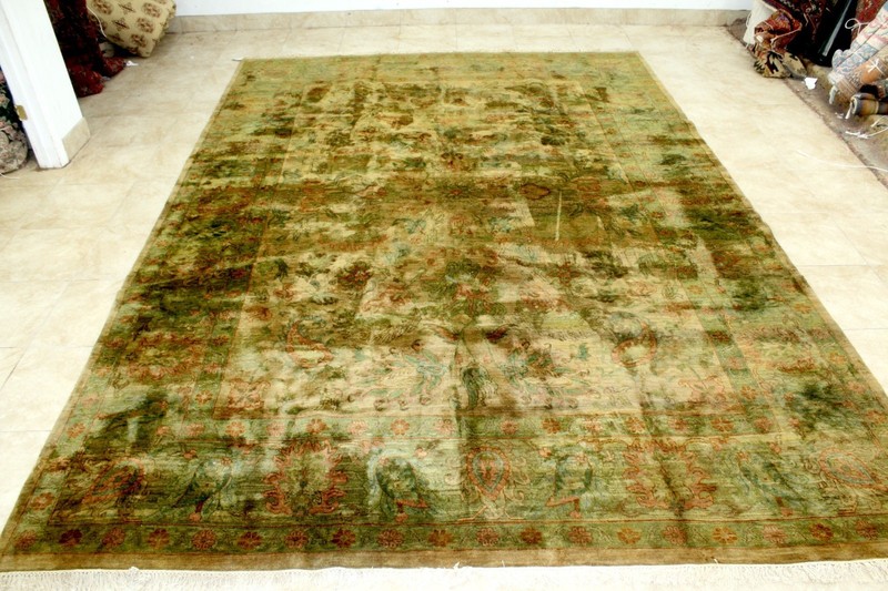 10X14 ELEGANT MINT ANTQUE HAND KNOTED VEGETABLE DYE SOLTANABAD TURKISH WOOL RUG gallery