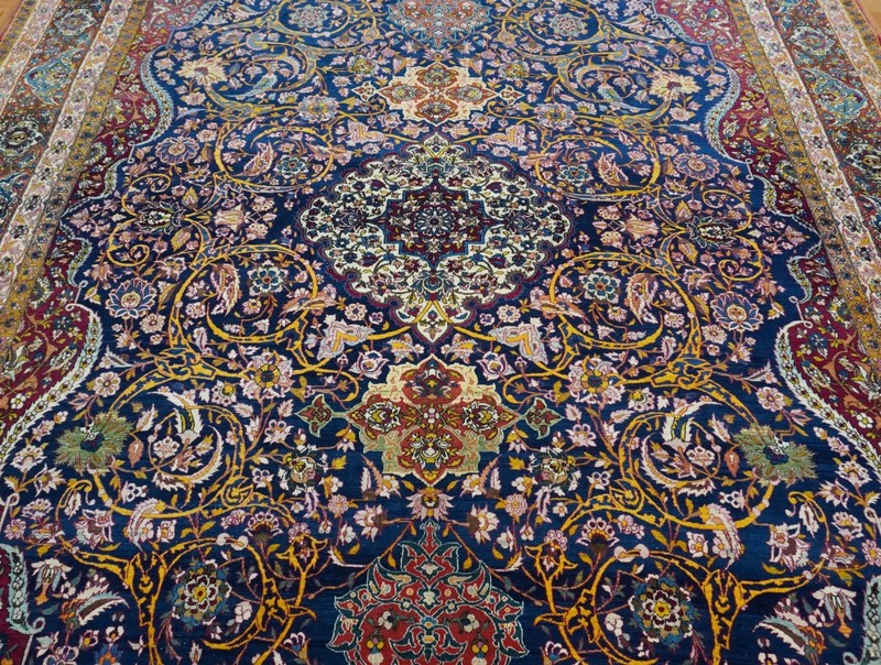10'x15'9" Exquisite Antique 1880s Kermann Ravar Hand Knotted Wool Large Rug gallery